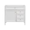 Bathroom Vanity Without Top Sink, Modern Bathroom Storage Cabinet With 2 Drawers And A Tip-Out Drawer, Frame (Not Include Basin Sink) - White - Image 4