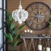 Farmhouse Chandelier, 6 Light Wood Chandelier Pendant Light Fixture With Adjustable Chain For Dining Room Living Room Entryway, Bulb Not Included - Cream - Image 5