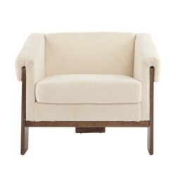 Sierra - Vintage Modern Accent Chair With Deep Cushions And Wide Armrests - Beige