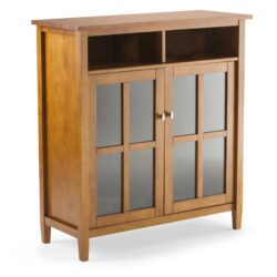 Warm Shaker - Medium Storage Media Cabinet - Light Golden Brown