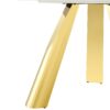 Stainless Steel Pattern Burning Stone Round Table Suitable For 2, 4 Or 6 People - Gold / White - Image 5