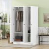 3 Door Shutter Wardrobe With Shelves - White - Image 8