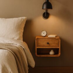 Mini Floating Open Bedside - Oak