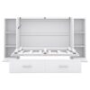 Full Size Murphy Bed With Shelves, Drawers And USB Ports - White - Image 5
