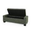 Textured Fabric Ottoman Bench With Hinged Lid - Blackish Green - Image 11