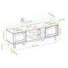 Modern 2 Door Open Storage TV Stand For TVs Up To 65" - Solid Black - Image 5