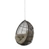 Morris - Teardrop Hanging Chair With 8Ft Chain And Water Resistant Cushions - Khaki / Brown - Image 7