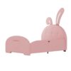 Twin Size Upholstered Rabbit-Shape Princess Bed, Twin Size Platform Bed With Headboard And Footboard - Pink - Image 5
