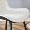 Modern Style Extended Seat Cushion Dining Chair Set, Splicing 4 Pieces - White / Black - Image 12