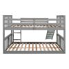 Full Over Full Bunk Bed With Ladder With Slide - Gray - Image 2