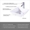 Square Bathroom Vessel Sink - White Porcelain Counter Bowl For Bathroom Vanity - White - Image 3