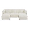 Modern Sofa Modular Sofa Couch, Upholstered Corduroy L - Shape Sectional Sofa With Side Storage Pockets For Living Room - Beige - Image 21