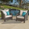 Antibes - Armchair Stylish Outdoor Wicker Club Chair With Water Resistant Cushions - Brown - Image 2