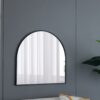 Arched Decorative Accent Mirror With Iron Metal Frame, Wall Deor For Bathroom, Bedroom, Entryway, Mantel - Black - Image 6