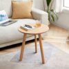Round Small End Table, Side Table For Bedroom & Balcony - Natural - Image 11