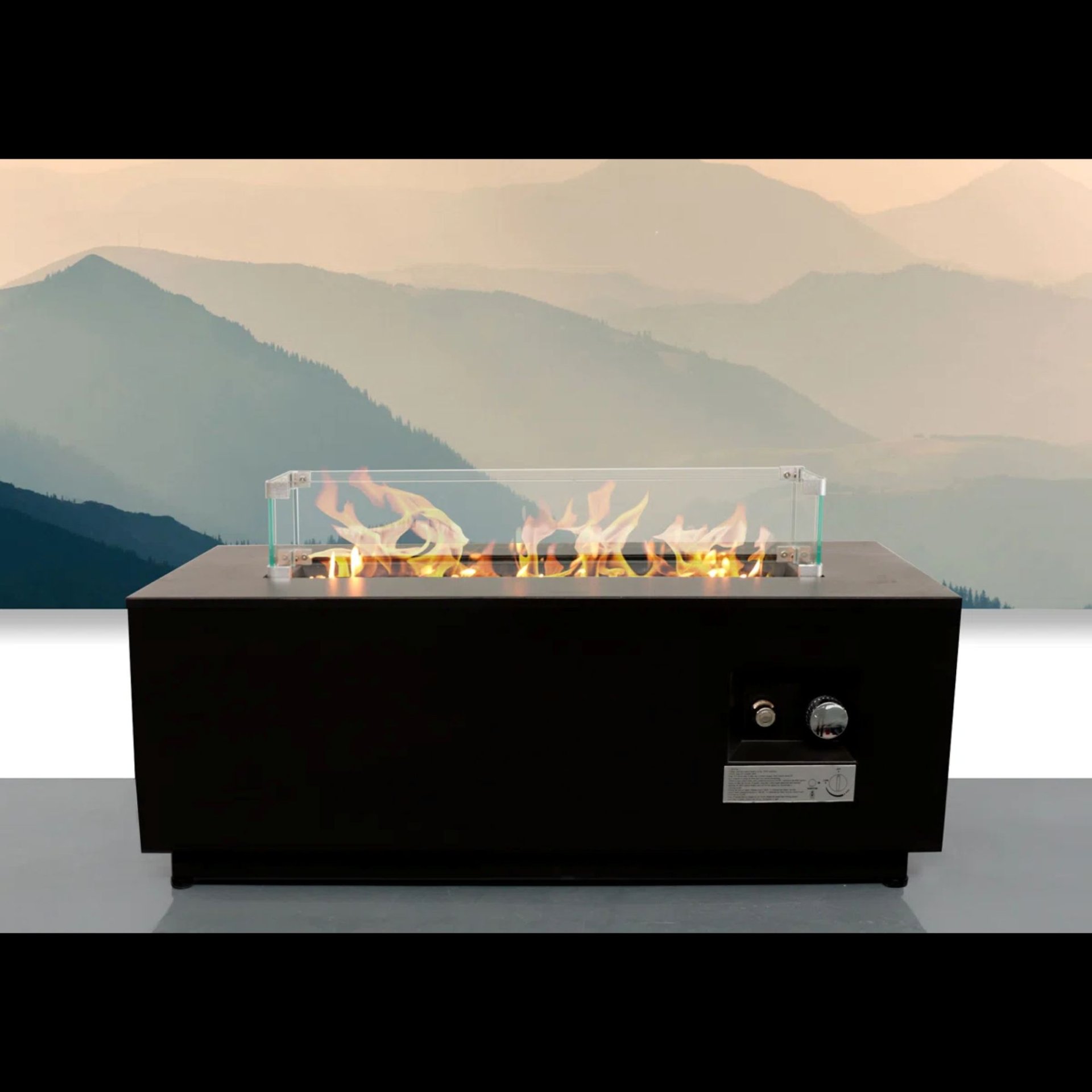 Durable Construction Outdoor Fire Pit Table With Lid - Black - Image 4