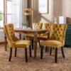 Nikki - Modern, High-End Tufted Solid Wood Contemporary Velvet Upholstered Dining Chair With Wood Legs Nailhead Trim (Set of 2) - Gold - Image 14