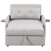 3 In 1 Pull Out Sofa Sleeper With Wing Table And USB Charge - Gray - Image 10