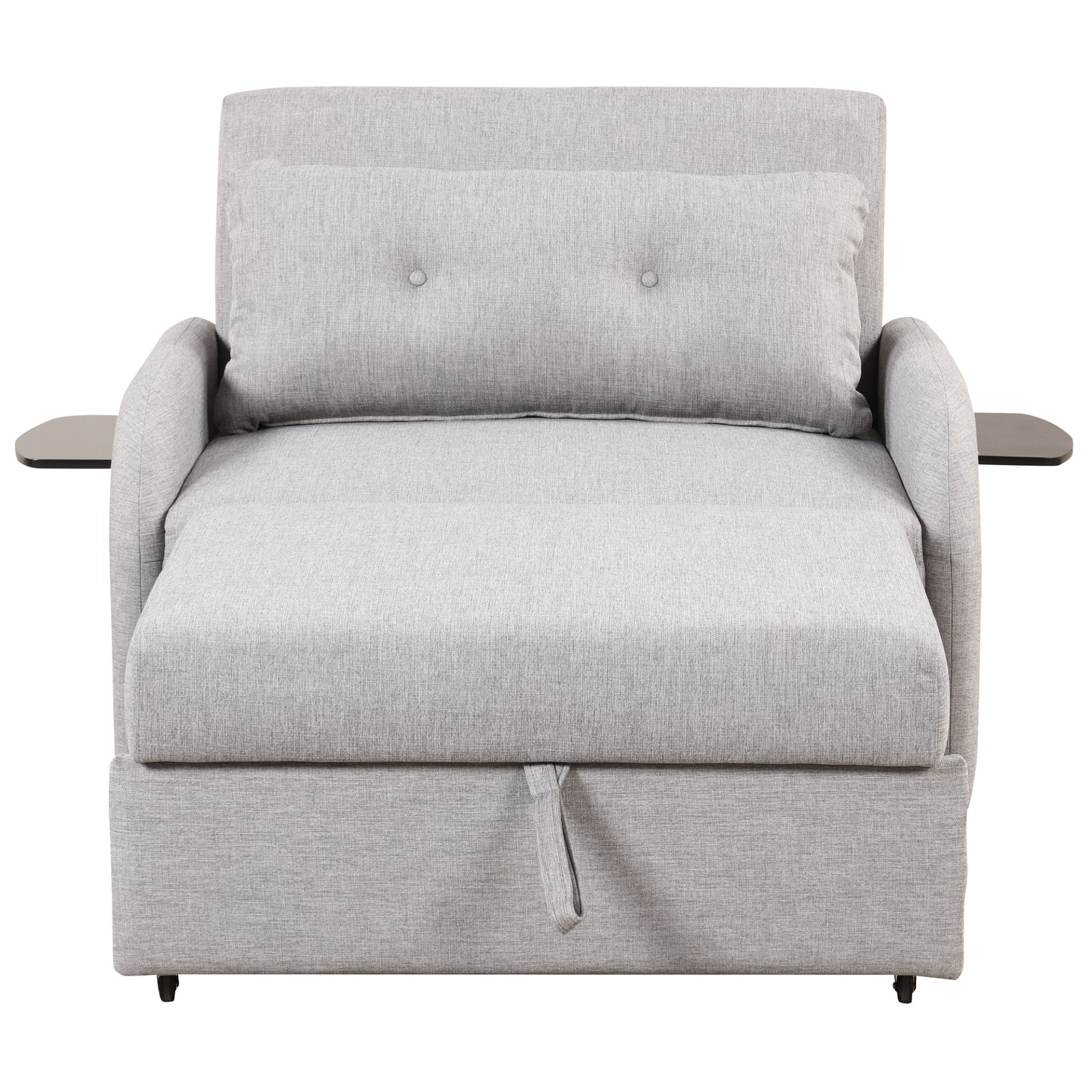 3 In 1 Pull Out Sofa Sleeper With Wing Table And USB Charge - Gray - Image 10