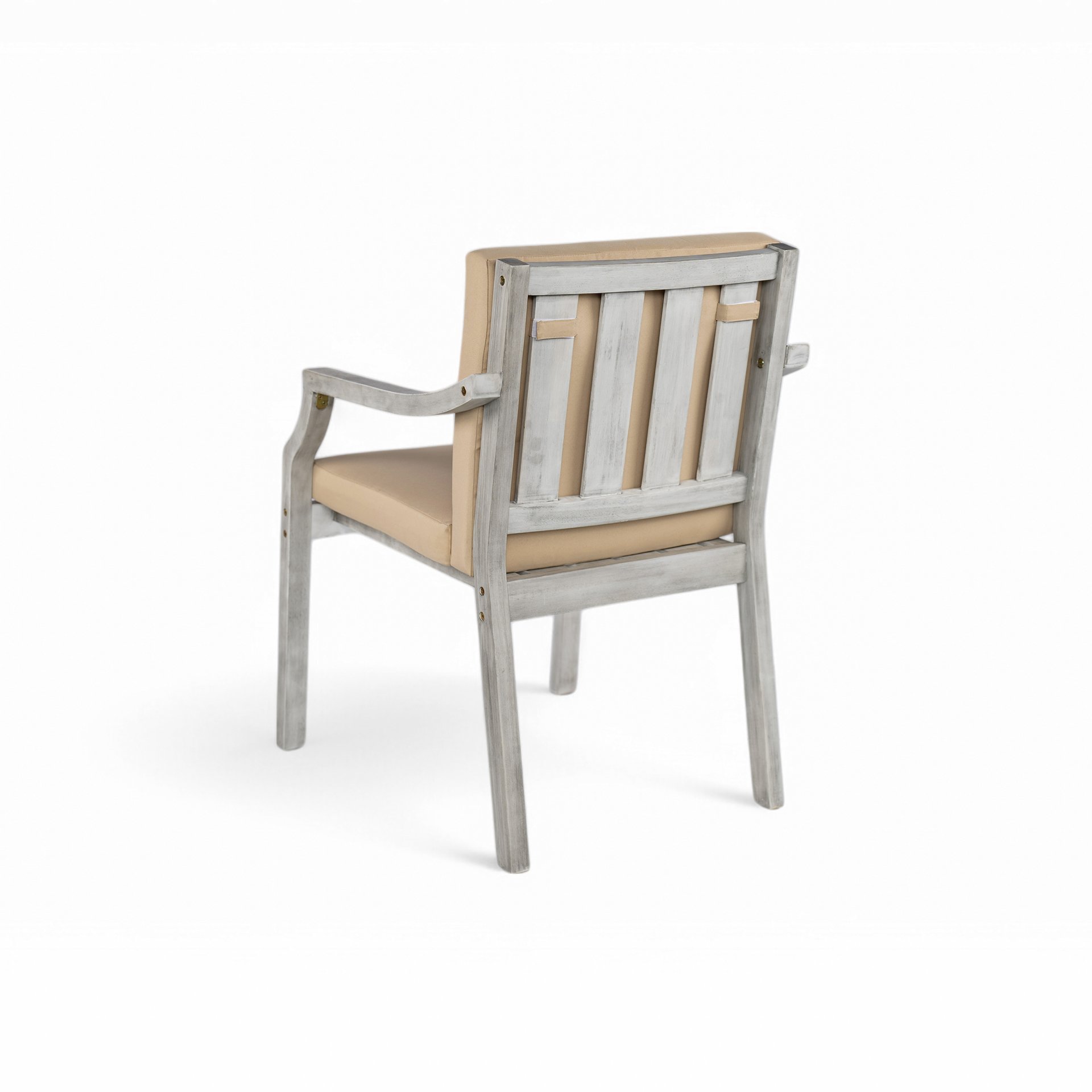 Outdoor Dinning Set 4 Person Outdoor Wooden Dinning Set With An Umbrella Hole And Removable Cushions For Patio, Backyard, Garden - Antique Gray - Image 13