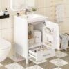 20" Bathroom Vanity With Sink, Soft Close Drawers, Door Organizer, Divider Drawer, Adjustable Foot Pads - White - Image 2