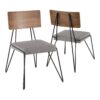 Loft - Mid-Century Modern Chair (Set of 2) - Black / Gray / Walnut - Image 2