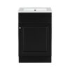 20" Bathroom Vanity With Sink, Freestanding Cabinet With Door Shelf And Adjustable Shelf, And Ceramic Construction - Black - Image 14