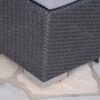Santa Rosa - Outdoor Lounge Ottoman Rattan Waterproof Fabric - Gray / Silver - Image 4
