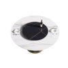 59.05" Modern Artificial Stone Round Carbon Steel Base Dining Table, Black Artificial Stone Turntable - White / Black - Image 5