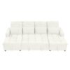 Oversized U - Shaped Sofa Versatile Sectional Sofa Pull Out Sofa Bed With Double Storage Chaise Lounges And 2 USB Ports For Living Room - Beige - Image 12