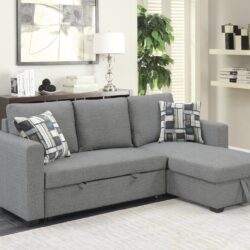 Pensole - Reversible Pop-Up Sleeper Sectional - Gray