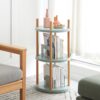 Storage Shelf, 360° Rotating Bookshelf, 3 Tier Bookcase With Large-Capacity Storage Space, Multifunctional Storage Rack, Compact Design For Living Room - Natural - Image 10