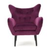 Alyssa - Velvet Arm Chair With Wingback Design - Fuchsia - Image 5
