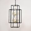 8 Light Metal Lantern Tiered Pendant Hanging Light Fixtures, Industrial Farmhouse Adjustable Height Chandeliers For Dining Room Hallway Foyer Entryway (E12 Bulbs Not Included) - Matte Black / Gold - Image 11