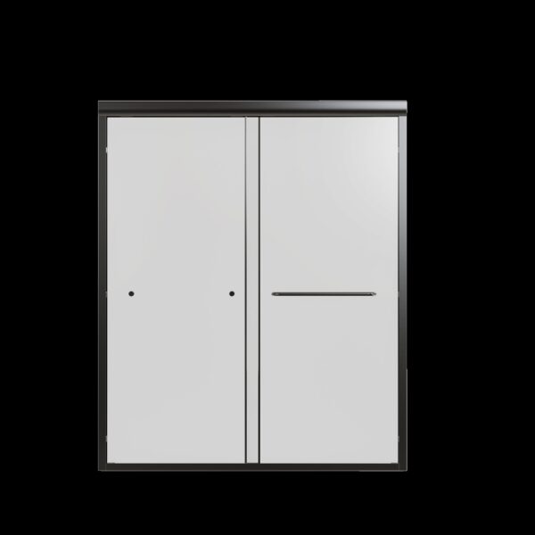 Semi-Frameless Double Sliding Shower Door, Bypass Shower Door, 1 / 4" (6Mm) Thick SGCC Tempered Glass Door - Black