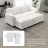 Free Combination Modular Convertible Sectional Sofa Bed Set, 4 Seat Upholstered Sleeper Corner Couch, Deep Seat Loveseat With Ottoman - White - Image 18