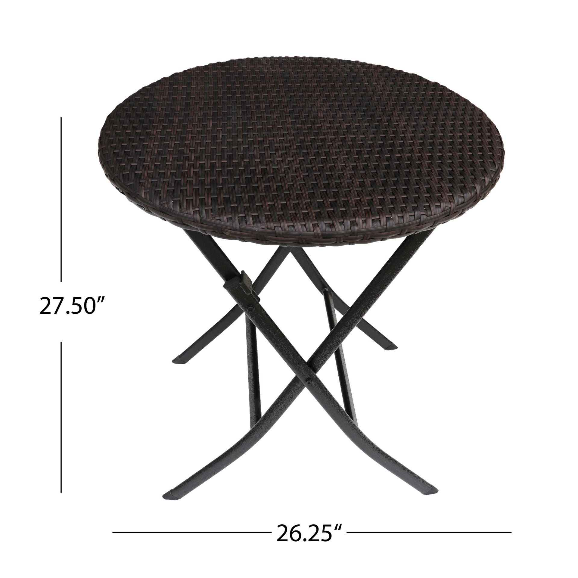 Outdoor Wicker Bistro Set With 2 Chairs - Brown Multi - Image 9