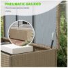 Outsunny - 83 Gallon Deck Box, Large Outdoor Storage Chest, Pe Wicker Trunk For Outside On Wheels For Garden Tools, Pool Toys & Patio Furniture Cushions - Brown - Image 6