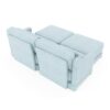 Elegant 2 Seater Sofa With Ottoman And Lumbar Pillows Chenille High Quality Wood - Sky Blue - Image 23