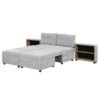 Versatile Sofa Bed Modular Sofa Free Combined Sofa With 2 Storage Racks - Gray - Image 15