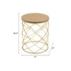 Contemporary Golden Side Table With Top And Metal Frame - Natural / Gold - Image 3