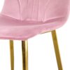 Modern Simple Light Luxury Dining Chair With Gold Metal Legs (Set of 4) - Pink Flannelette - Image 19