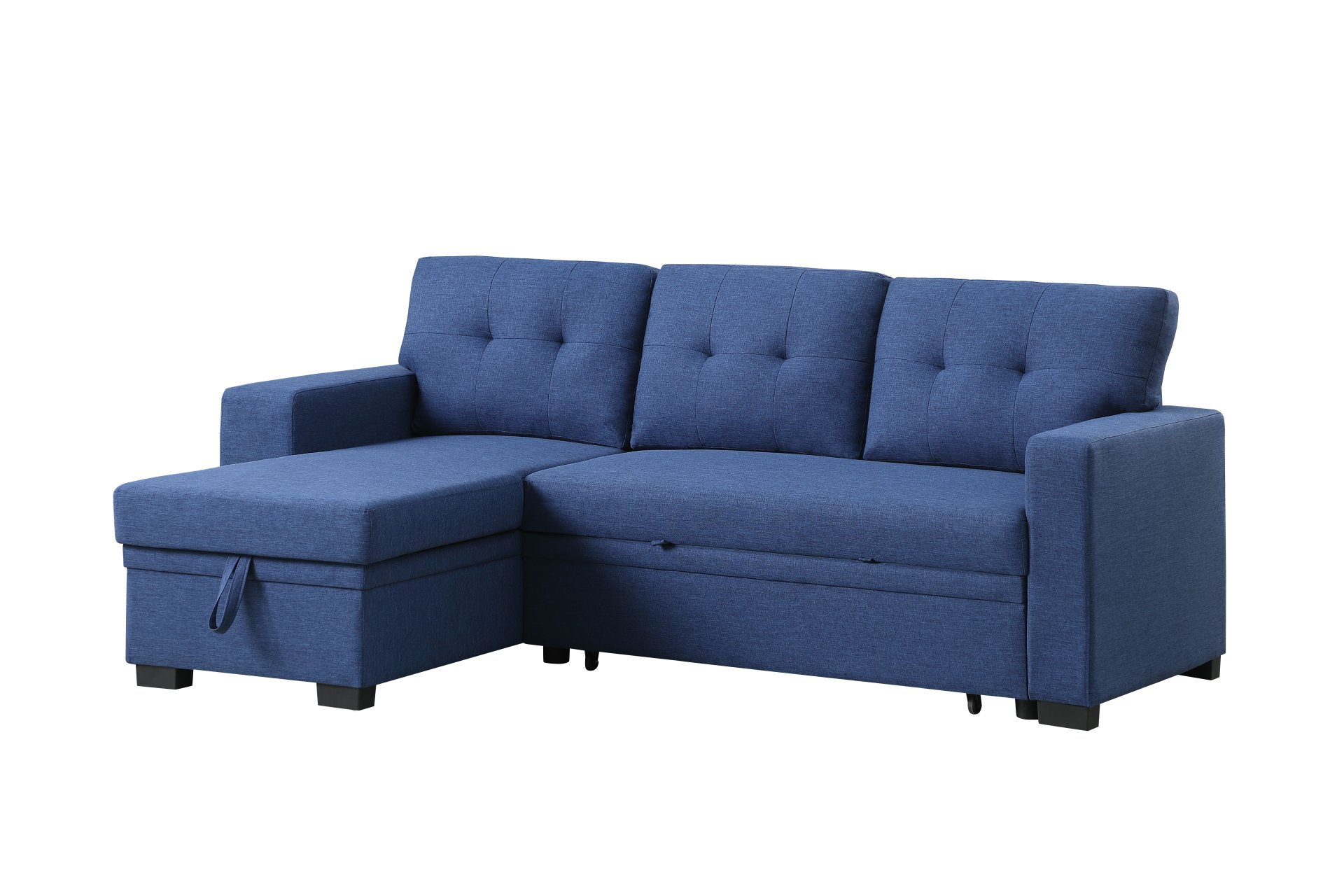 3 Piece Upholstered Sleeper Sofa - Blue - Image 10