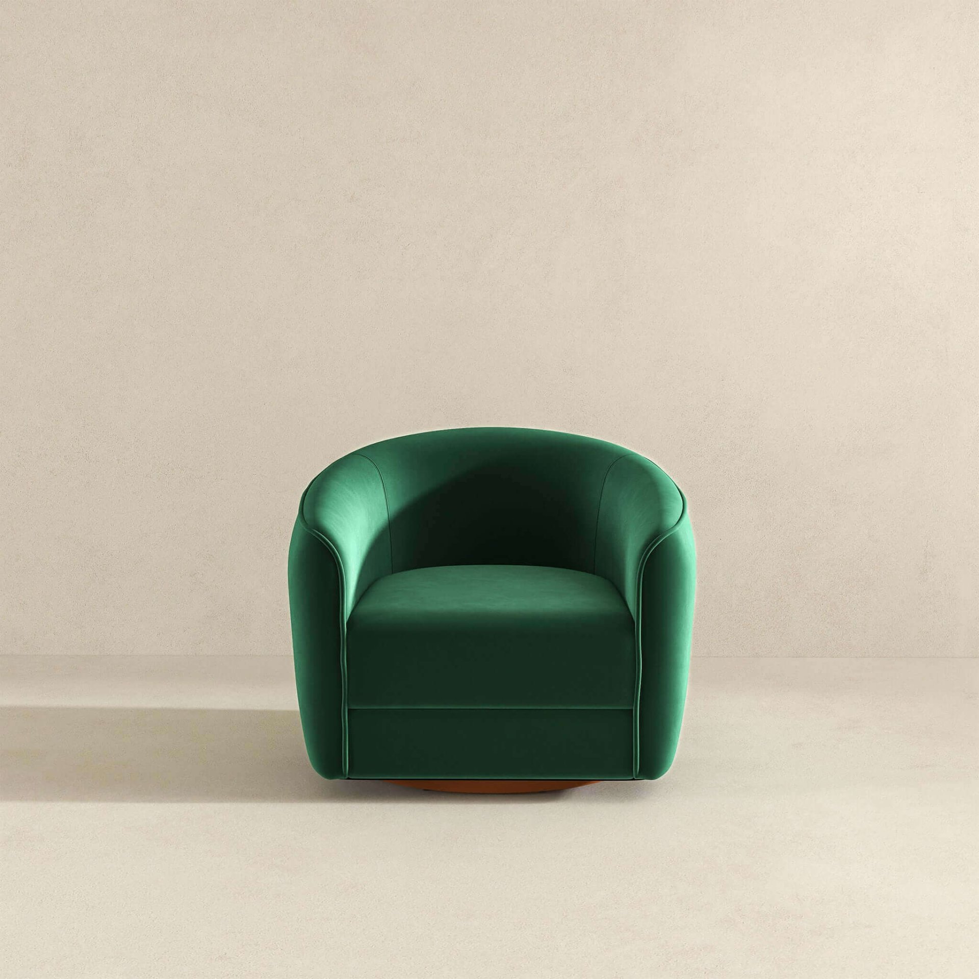 Elise - Mid-Century Modern Swivel Chair - Dark Green - Image 6