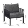 Outdoor Patio Club Chair, Modern Patio Furniture, Waterproof Thick Cushion Deep Seating For Porch, Balcony - Black / Dark Gray - Image 3