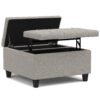 Harrison - Multifunctional Small Square Coffee Table Storage Ottoman - Gray - Image 3