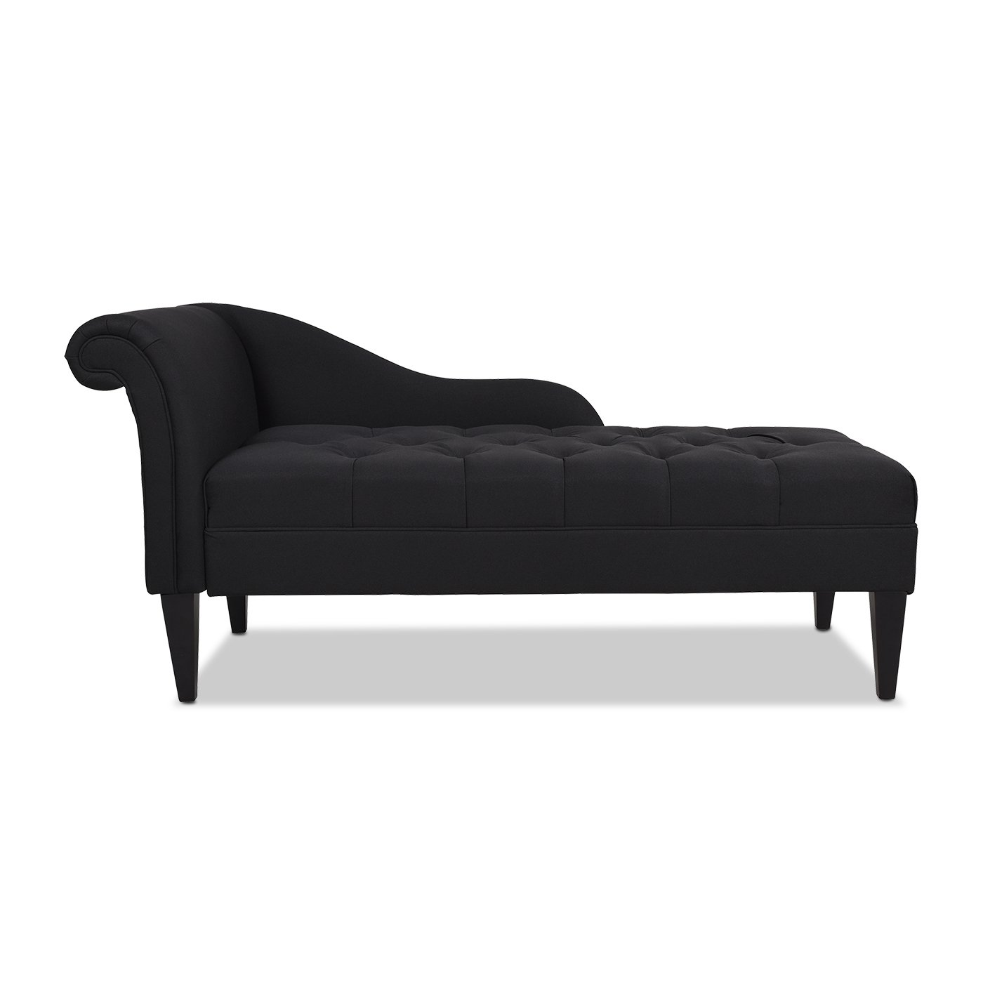 Harrison - Tufted Roll Arm Chaise Lounge - Jet Black - Image 7