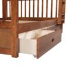 Full Over Full Bunk Bed With Ladders And 2 Storage Drawers - Walnut - Image 8