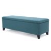 Storage Ottoman Bench With Polyester Upholstery And Wood Frame - Teal - Image 8