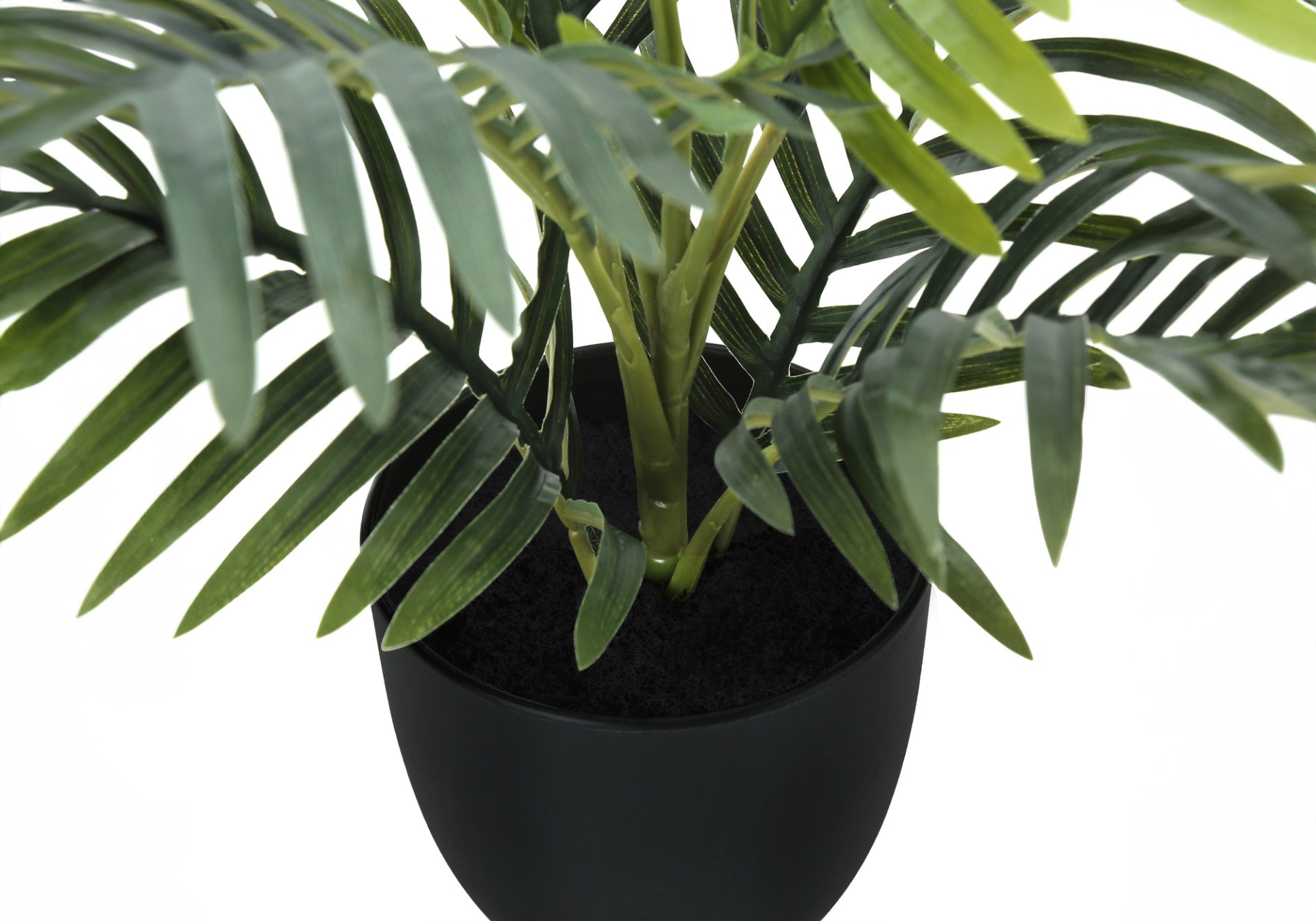 20" Tall, Artificial Plant, Palm, Indoor, Faux, Fake, Table, Greenery, Potted, Real Touch, Decorative - Green / Black - Image 3